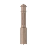 6-1/4" x 55" Hickory Fluted Box Newel - LJ4091F