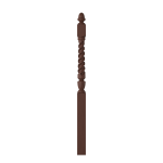 3-1/2" x 58" Walnut Twisted Long Utility Newel - LJT3042