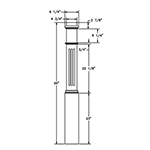 6-1/4" x 55" Hard Maple Fluted Box Newel - LJ4091F