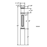 6-1/4" x 55" Hard Maple Raised Panel Box Newel - LJ4091RA