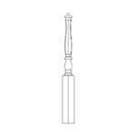 3-1/4" x 43" Hard Maple Beaded Short Utility Newel - LJB3910