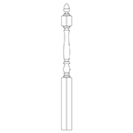 3-1/4" x 58" Brazilian Cherry Long Utility Newel - LJP3942