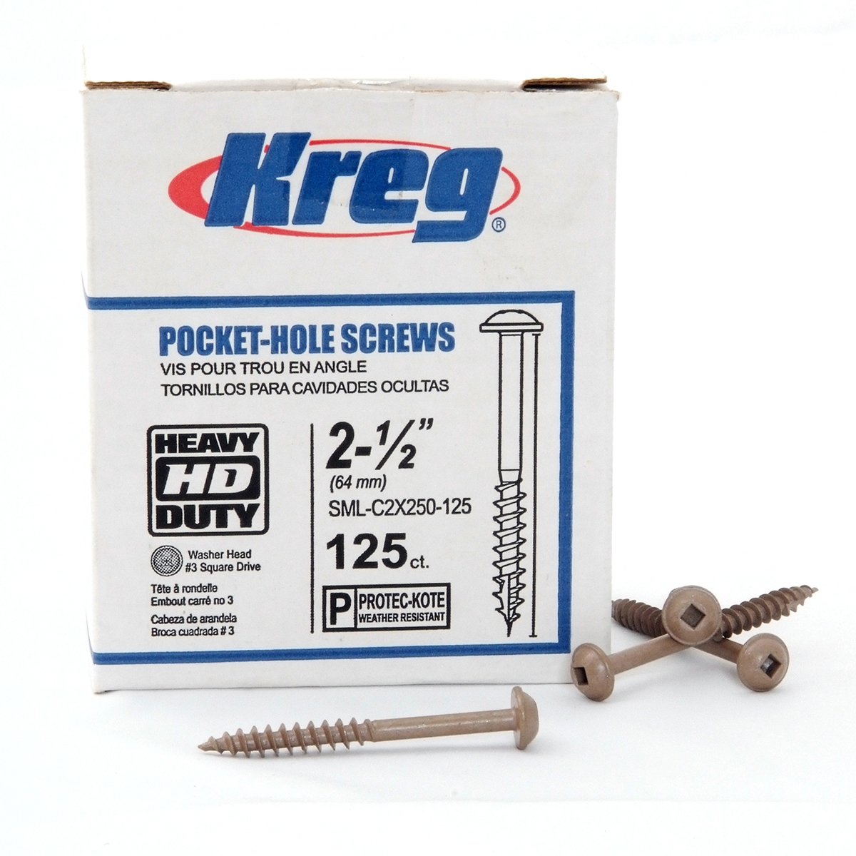 Kreg Hd Wr Pocket Screws 2 12 14 Coarse Washer Head 125 Count