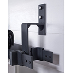  Acme Matte Black Single Bypass Barn Door Bracket Kit