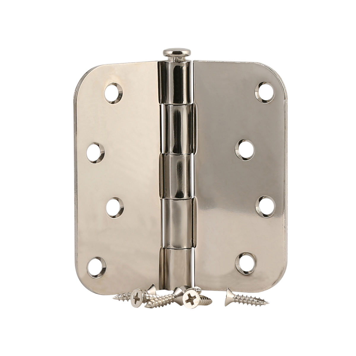 4" Bright Chrome Residential 5/8" Radius Corner Steel Door Hinges