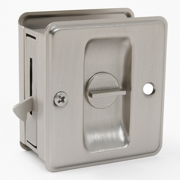 Ives by Schlage Satin Nickel (619) Privacy Sliding Pocket Door Lock - 991