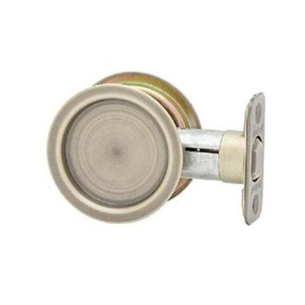 Kwikset Antique Brass Passage Round Pocket Door Lock