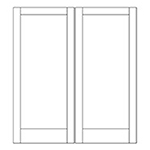 1-3/8" x 3/0 x 8/0 (36" x 96") MDF Flat 1-Panel Double Door Unit with Standard Panel and Mission Sticking