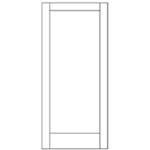 1-3/8" x 1/10 x 6/8 (22" x 80") MDF Flat 1-Panel Door Slab with Standard Panel and Mission Sticking