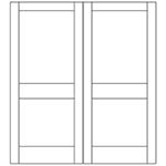 1-3/8" x 5/0 x 8/0 (60" x 96") MDF Flat 2-Panel Double Door Unit with Standard Panel and Mission Sticking