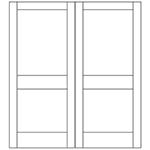 1-3/8" x 4/0 x 6/8 (48" x 80") MDF Flat 2-Panel Double Door Unit with Standard Panel and Mission Sticking