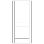 1-3/8" x 1/10 x 6/8 (22" x 80") MDF Flat 2-Panel Door Slab with Standard Panel and Mission Sticking