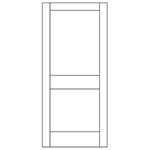 1-3/8" x 2/6 x 8/0 (30" x 96") MDF Flat 2-Panel Door Slab with Standard Panel and Mission Sticking