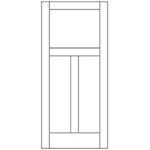 1-3/8" x 1/10 x 6/8 (22" x 80") MDF Flat 3-Panel Door Slab with Standard Panel and Mission Sticking