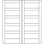 1-3/8" x 2/6 x 6/7 (30" x 79") MDF Flat 5-Panel 2-Door Bifold with Standard Panel and Mission Sticking