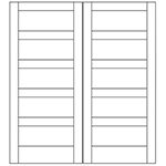 1-3/8" x 4/0 x 6/8 (48" x 80") MDF Horizontal Flat 5-Panel Double Door Unit with Standard Panel and Mission Sticking