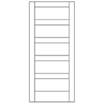 1-3/8" x 1/10 x 6/8 (22" x 80") MDF Flat 5-Panel Horizontal Door Slab with Standard Panel and Mission Sticking