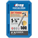 Kreg 1-1/4" Coarse Screws 500 Count - #SML-C125