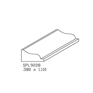 0.580&quot; x 1.110&quot; White Oak Custom Bed Moulding - SPL9228