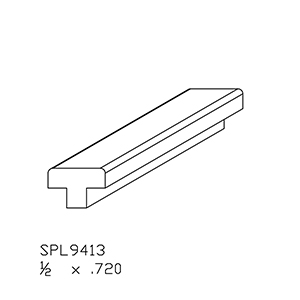 1/2&quot; x 0.720&quot; Poplar Custom T-Moulding - SPL9413