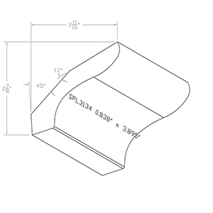 0.838&quot; x 3.895&quot; HARD MAPLE CUSTOM Crown Moulding - SPECIAL ORDER, NON-RETURNABLE