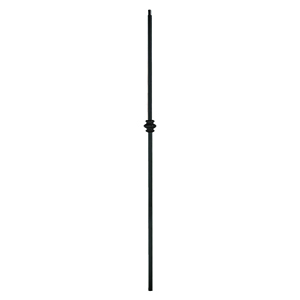 1/2&quot; L.J. Smith Solid Iron Square Baluster, Single Knuckle, Low Sheen Black LI-1KNUC44