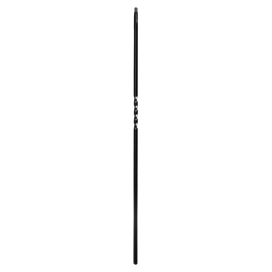 1/2&quot; L.J. Smith Hollow Iron Square Baluster, Single Twist, Low Sheen Black LIH-HOL1TW44