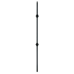 1/2&quot; L.J. Smith Hollow Iron Square Baluster, Double Knuckle, Low Sheen Black LIH-HOL2KNUC44