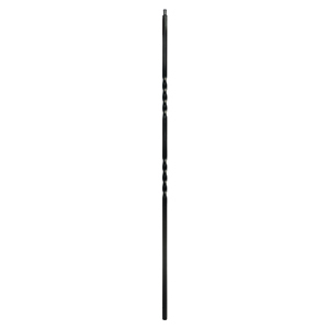 1/2&quot; L.J. Smith Hollow Iron Square Baluster, Double Twist, Low Sheen Black LIH-HOL2TW44