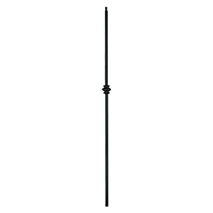 1/2&quot; L.J. Smith Hollow Iron Square Kneewall Baluster, Single Knuckle, Low Sheen Black LIH-KW1KNUC44