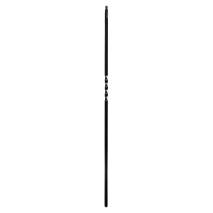 1/2&quot; L.J. Smith Hollow Iron Square Kneewall Baluster, Single Twist, Low Sheen Black LIH-KW1TW44