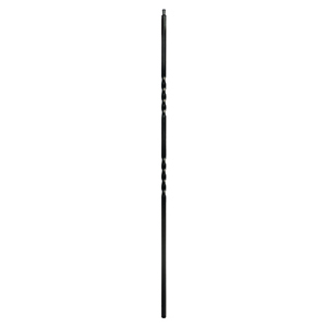 1/2&quot; L.J. Smith Hollow Iron Square Kneewall Baluster, Double Twist, Low Sheen Black LIH-KW2TW44