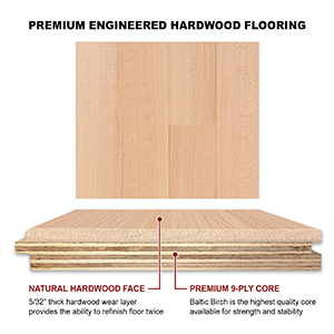 Quarter Sawn Red Oak 5&quot; Select Grade Engineered Flooring