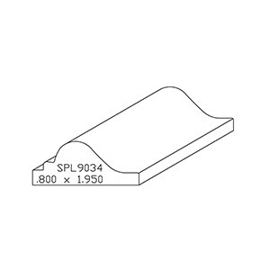 0.800&quot; x 1.950&quot; Hard Maple Custom Bed Moulding - SPL9034