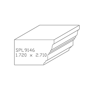 1.720&quot; x 2.710&quot; Hickory Custom Accessory Moulding - SPL9146