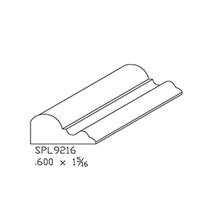 0.600&quot; x 1-5/16&quot; Hard Maple Custom Bed Moulding - SPL9216