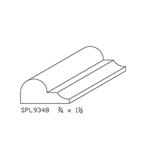3/4&quot; x 1-1/2&quot; Hard Maple Custom Bed Moulding - SPL9348