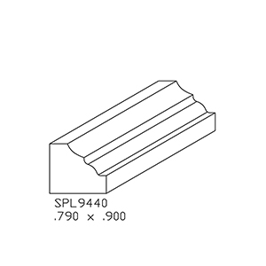 0.790&quot; x 0.900&quot; Hard Maple Custom Bed Moulding - SPL9440