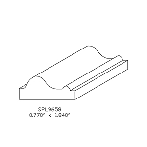 0.770&quot; x 1.840&quot; Hard Maple Custom Bed Moulding - SPL9658