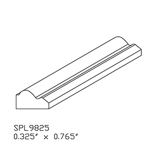 0.325&quot; x 0.765&quot; Hickory Custom Rafter Moulding - SPL9825