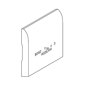7/16&quot; x 3&quot; Character Grade White Oak Modern Baseboard - SPL202