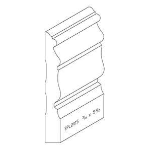 3/4&quot; x 5-1/2&quot; F/J Primed Poplar Custom Baseboard - SPL2015