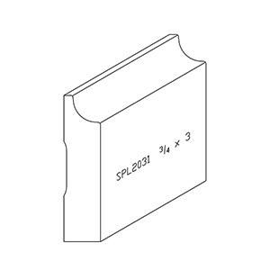 3/4&quot; x 3&quot; F/J Primed Poplar Custom Baseboard - SPL2031