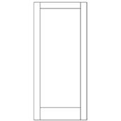 1-3/8&quot; x 1/8 x 6/8 (20&quot; x 80&quot;) MDF Flat 1-Panel Door Slab with Standard Panel and Mission Sticking