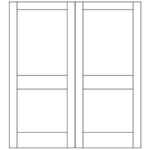 1-3/8&quot; x 6/0 x 8/0 (72&quot; x 96&quot;) MDF Flat 2-Panel Double Door Unit with Standard Panel and Mission Sticking