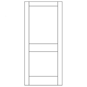 1-3/8&quot; x 2/0 x 8/0 (24&quot; x 96&quot;) MDF Flat 2-Panel Door Slab with Standard Panel and Mission Sticking