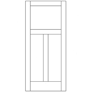 1-3/8&quot; x 1/10 x 6/8 (22&quot; x 80&quot;) MDF Flat 3-Panel Door Slab with Standard Panel and Mission Sticking
