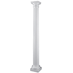 8" x 8' Fluted Round PermaCast&reg; Column with Tuscan Cap & Base